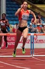 Samantha Coleby in the 400 metres hurdles at the Sainsbury's British Championships, Birmingham.